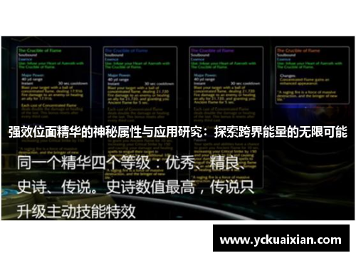 强效位面精华的神秘属性与应用研究：探索跨界能量的无限可能